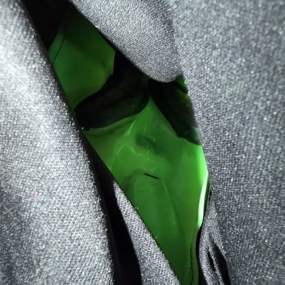 Vintage Easter Unlimited Ghost Face Scream Neon Green Mask Hood Halloween EUC